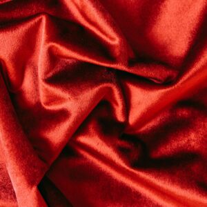 Red Velvet Fabric Close-Up