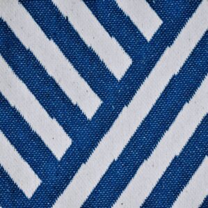 Blue & White Striped Textile Fabric