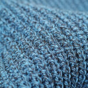 Blue Wool Knit Fabric