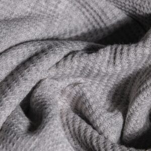 Soft Gray Knitted Fabric Close-Up