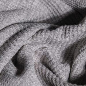 Soft Gray Knitted Fabric Close-Up